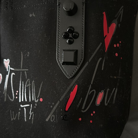 NWT Christian Louboutin Black/Black Small Frangibus Tote Bag and dust bag! - Picture 14 of 16